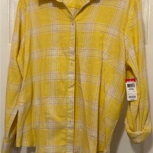 yellow plaid shirt size XXL NWT $12